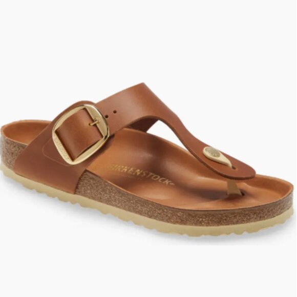 Birkenstock Gizeh Big Buckle Slide Sandal (Women) Cognac Size 11/42 NWT - Picture 1 of 9